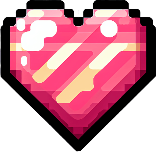 Heart_icon pixel.
Single Game Texture. In-Game asset. 2d. Blank background. High contrast. No shadows.