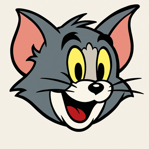 Tom ve Jerry kısmından Tom'un yuvarlak kafasını oluştur.
In-Game asset.  High contrast.  No shadows