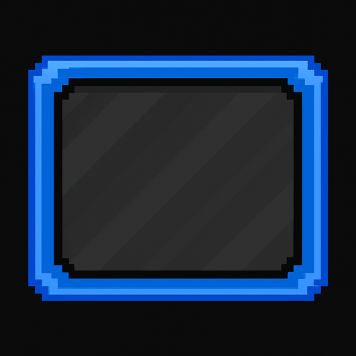 A rectangular, semi-transparent frame..
In-Game asset.  2d.  High contrast.  No shadows