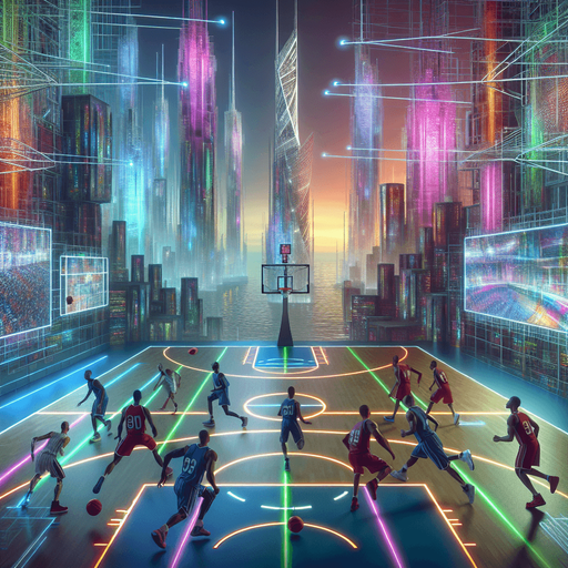 Kinda futuristic basketball court.
Background