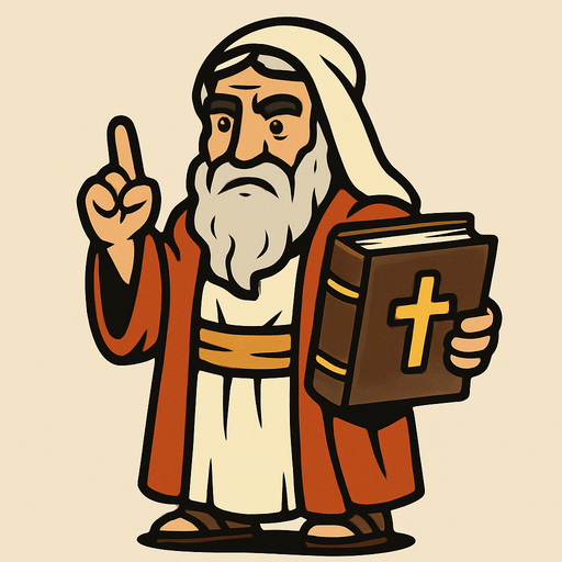 2D character that looks like a prophet and holds a holy book in his hand..
In-Game asset.  2d.  High contrast.  No shadows