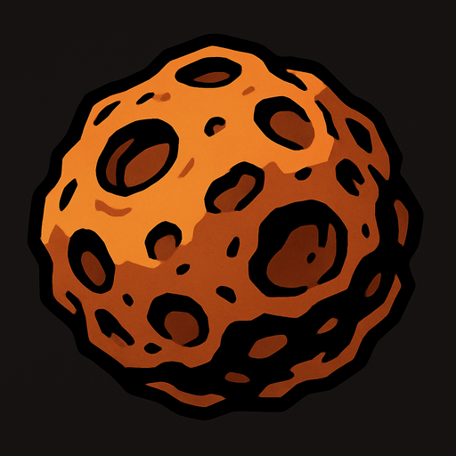 Asteroid.
In-Game asset.  2d.  High contrast.  No shadows