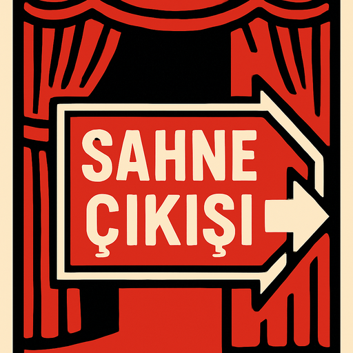 Sahne çıkışı.
In-Game asset.  2d.  High contrast.  No shadows