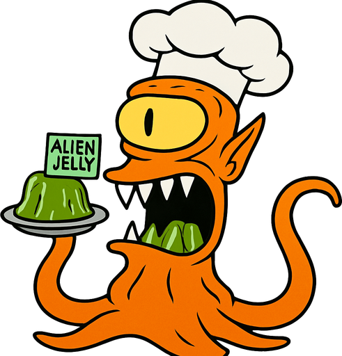 Make my character orange, have a chef's hat and make him hold some Alien Jelly