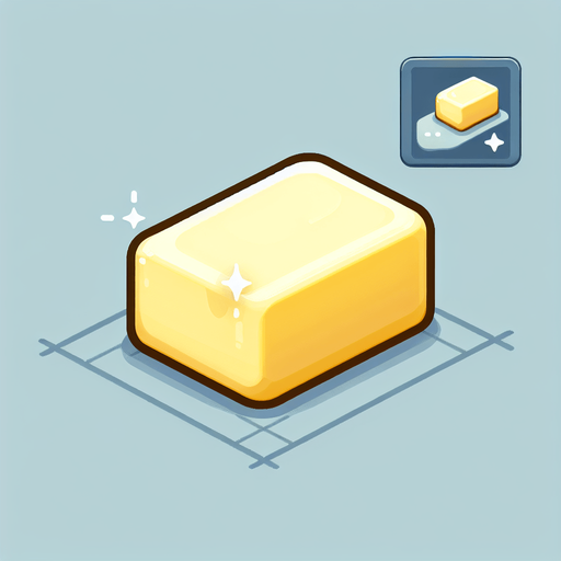 soft butter stick. Single Game Texture. In-Game asset. 2d. Blank background. High contrast. No shadows.