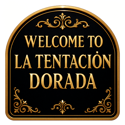 Crea un asset visual para un banner de bienvenida arqueado de casino de lujo.

Diseño:

Forma de arco elegante.

Texto central: 'WELCOME TO LA TENTACIÓN DORADA' (o 'WELCOME, HIGH ROLLER').

Tipografía de casino elegante, mayúsculas.

Fondo del arco: Negro, rojo burdeos o azul medianoche profundo (pulido/terciopelo).

Texto y borde: Dorado o plateado brillante (metálico).

Detalles: Filigranas doradas sutiles, brillos.

Efecto: Ligero relieve y resplandor.

Fondo transparente.

Objetivo: Bienvenida opulenta y exclusiva..
In-Game asset.  2d.  High contrast.  No shadows