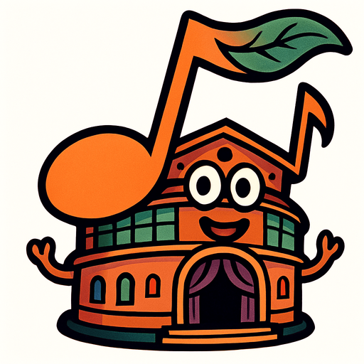 Nota musical de una Sala de Conciertos Viviente.
In-Game asset.  2d.  High contrast.  No shadows