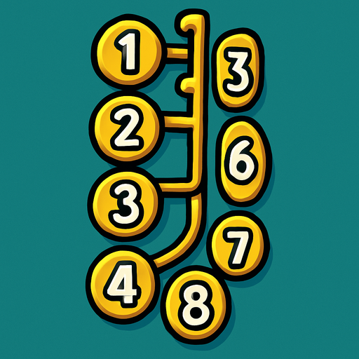 Saxophone keys numbered 1 to 8.
In-Game asset.  2d.  High contrast.  No shadows