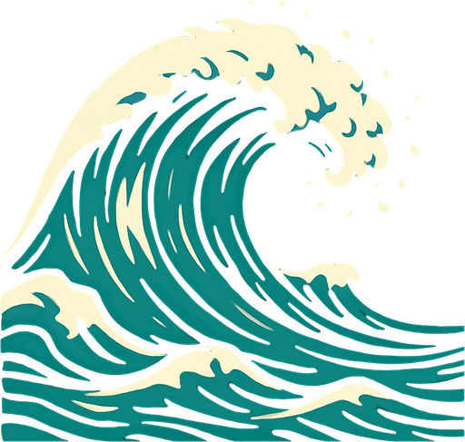Huge wave.
In-Game asset.  2d.  High contrast.  No shadows