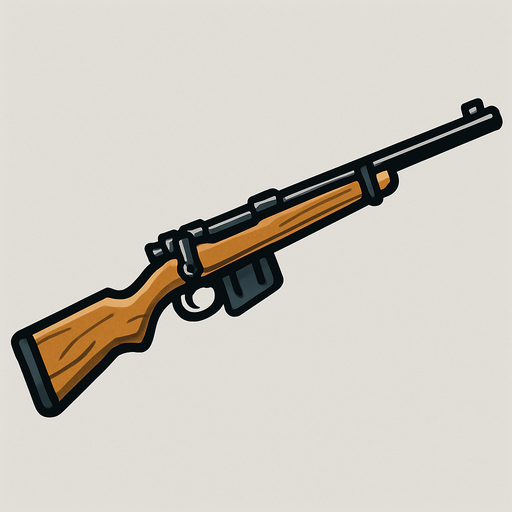 tüfek.
In-Game asset.  2d.  High contrast.  No shadows