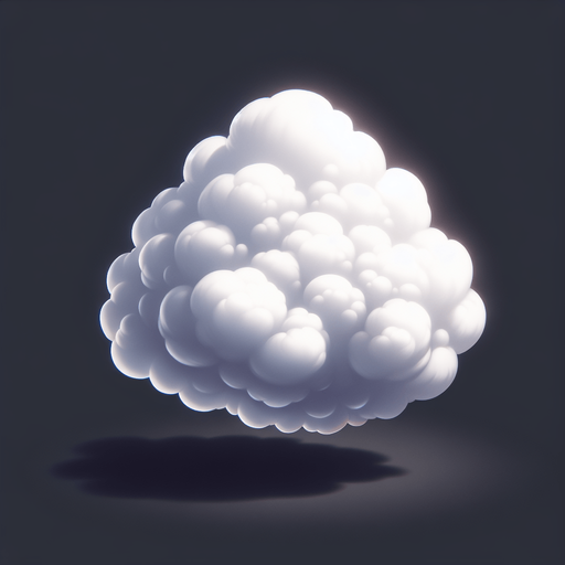 fluffy translucent cloud.
Single Game Texture.  In-Game asset.  2d.  Blank background.  High contrast.  No shadows