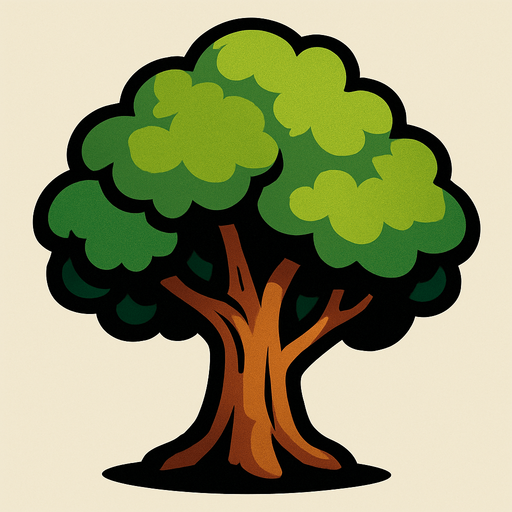 tree.
In-Game asset.  2d.  High contrast.  No shadows