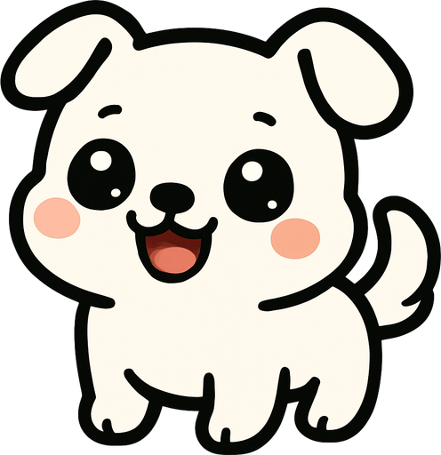 Make a white dog SOOOOOO CUTE.
In-Game asset.  2d.  High contrast.  No shadows