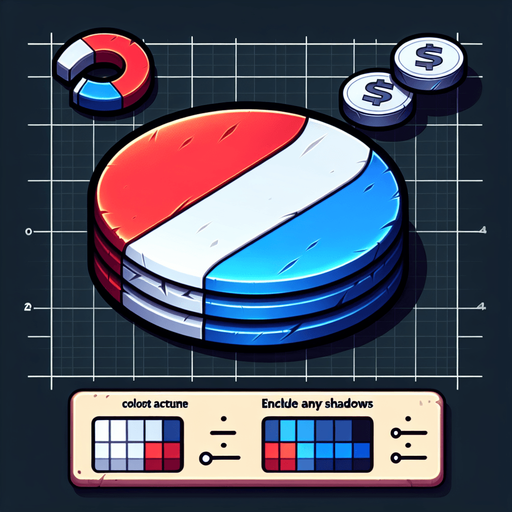 coin magnet white blue red in color.
Single Game Texture.  In-Game asset.  2d.  Blank background.  High contrast.  No shadows