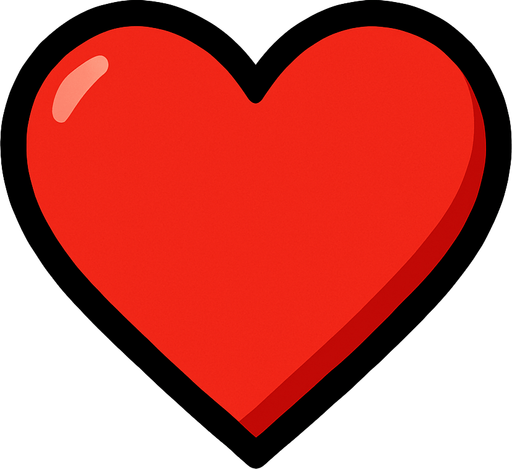 red heart.
In-Game asset.  2d.  High contrast.  No shadows