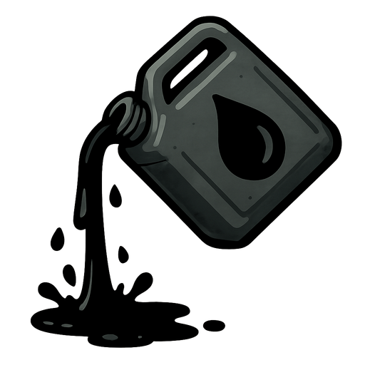 Black oil dripping out a container.
Single Game Texture.  In-Game asset.  2d.  Blank background.  High contrast.  No shadows