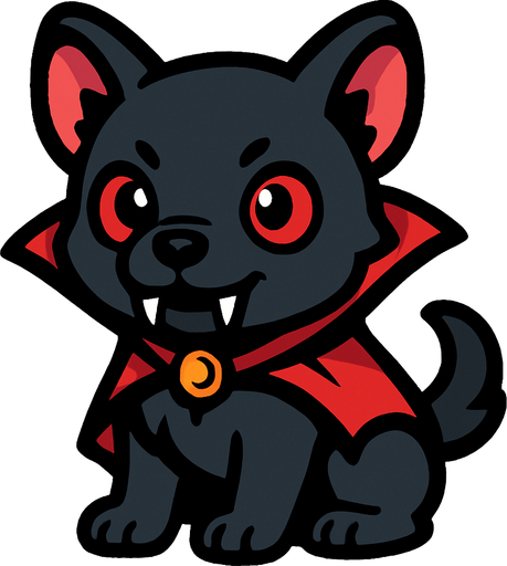 Chiot vampire.
In-Game asset.  2d.  High contrast.  No shadows