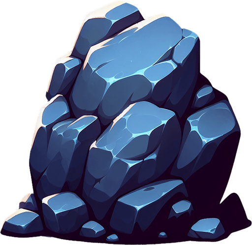 Little rock. Single Game Texture. In-Game asset. 2d. Blank background. High contrast. No shadows.