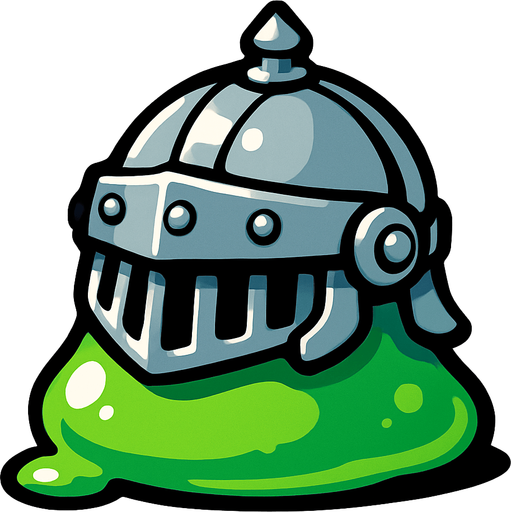 slime but have metalic helmet.
In-Game asset.  2d.  High contrast.  No shadows