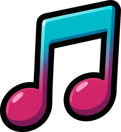 music note.
In-Game asset.  2d.  High contrast.  No shadows