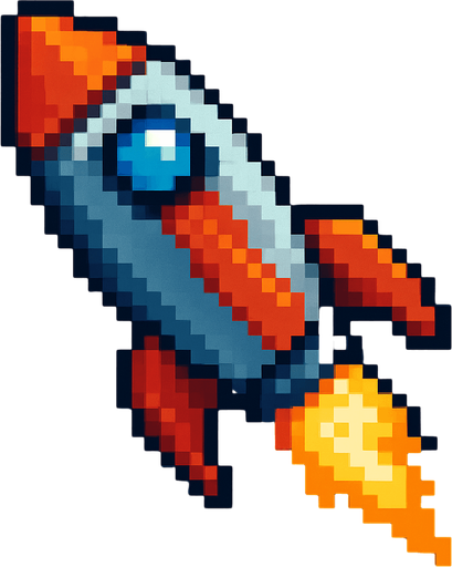 coete de pixeles.
In-Game asset.  2d.  High contrast.  No shadows