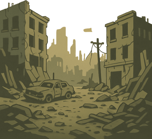 post apokaliptik evren.
In-Game asset.  2d.  low contrast.  No shadows