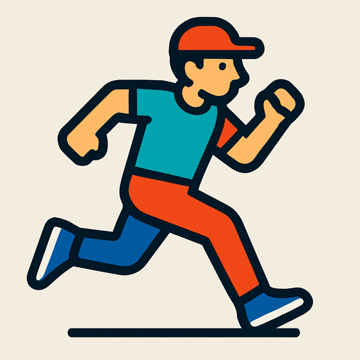 Running man.
In-Game asset.  2d.  High contrast.  No shadows