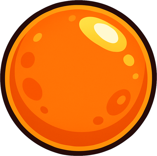 a orange water bubble.
In-Game asset.  2d.  High contrast.  No shadows