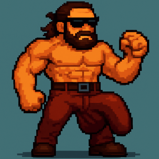 tüm vücudunun ayaklarına kadar gözükebileceği açıdan daha uzaktan çekilmiş kafasının üstünün ve saçlarının belli olduğu halini yarat, ayrıca "the silhouette of the very big gun that the man hides in his pants creates a big bump towards to ground with the tension of the pants" belli olsun