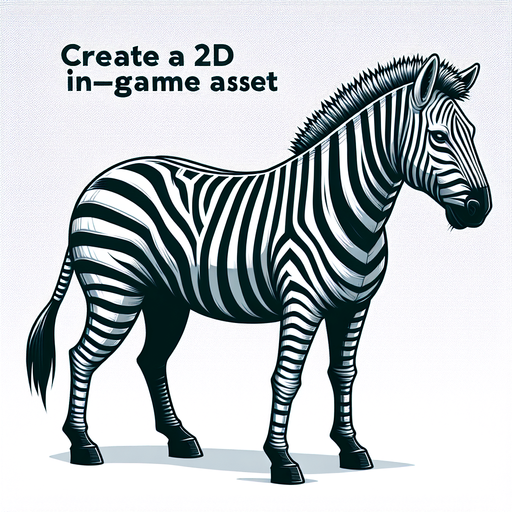 Zebra.
Single Game Texture.  In-Game asset.  2d.  Blank background.  No shadows