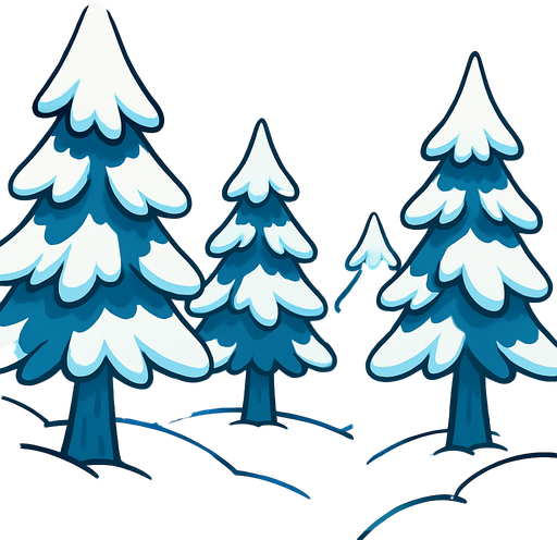 Background, endless, forest, winter, cartoon.
In-Game asset.  2d.  High contrast.  No shadows
