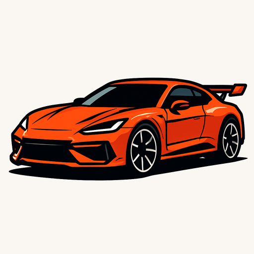 Super car.
In-Game asset.  2d.  High contrast.  No shadows