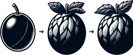 any three combo fruits some distance from each one.
Single Game Texture.  In-Game asset.  2d.  Blank background.  High contrast.  No shadows