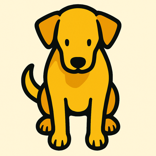 yellow dog top view.
In-Game asset.  2d.  High contrast.  No shadows