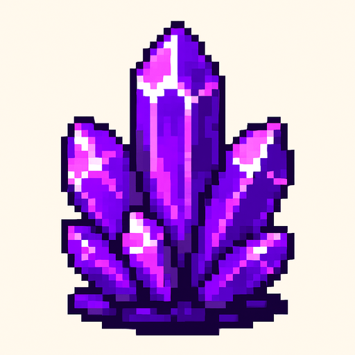 amatista.
In-Game asset.  2d.  High contrast.  No shadows. pixelart