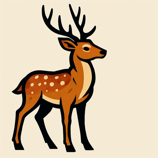 Deer.
In-Game asset.  2d.  High contrast.  No shadows