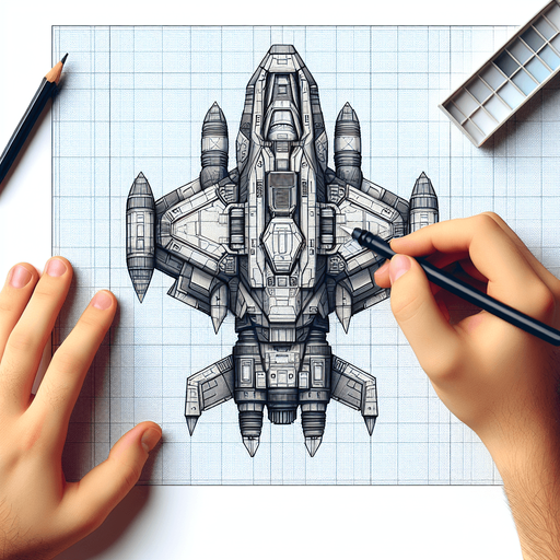 Top view startship.
Single Game Texture. In-Game asset. 2d. Blank background. High contrast. No shadows.