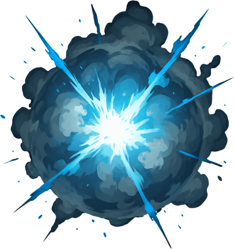 Airball explosion. sphere. mixed grey with white & blue colors. HD colors
In-Game asset.  2d.  High contrast.  No shadows