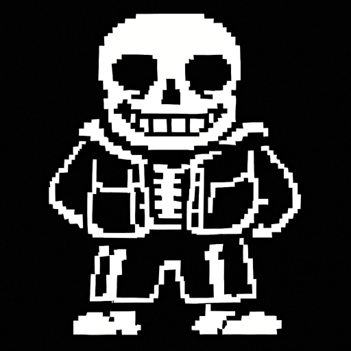 make sans bones.
In-Game asset.  2d.  High contrast.  No shadows