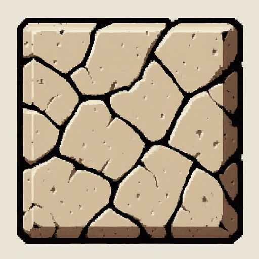 Bloque de piedra que ocupe todo el sprite.
In-Game asset.  2d.  High contrast.  No shadows