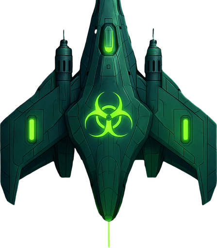 poison laser spaceship top view.
