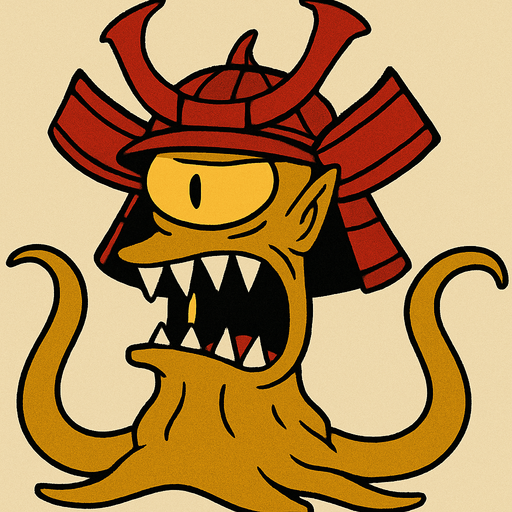 Make my character dark yellow and have a red samurai helmet