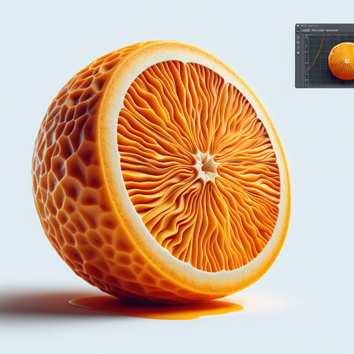 orange fruit double cut.
Single Game Texture.  In-Game asset.  2d.  Blank background.  High contrast.  No shadows