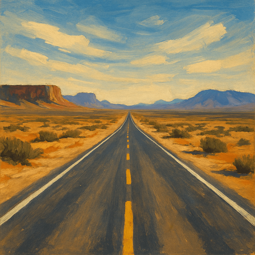 draw a horizontal desert road