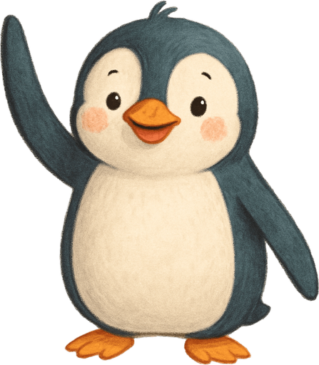 bir penguen çizmeni istiyorum bir eli havada olsun eli biraz uzun olsun çok tatlı bir penguen olsun