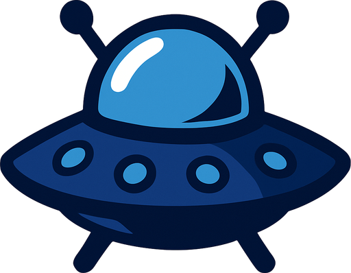 A navy blue alien ship. 
In-Game asset.  2d.  High contrast.  No shadows