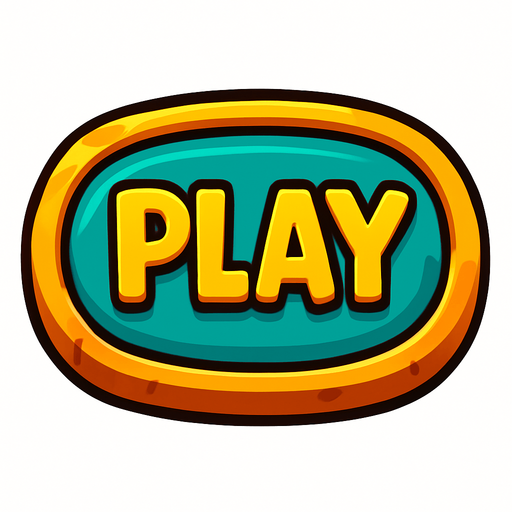 Button play.
In-Game asset.  High contrast.  No shadows