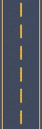 road with yellow lines 
Let there be a large land area on both sides of the road but pixel art style

. Bacground is green. No shadows. 2d. In-Game asset. flat