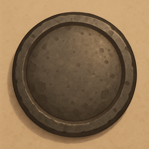 round ironstone colored.
In-Game asset