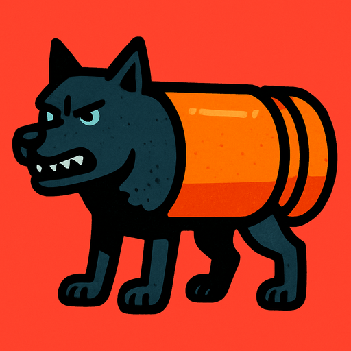 Perrobala.
In-Game asset.  2d.  High contrast.  No shadows